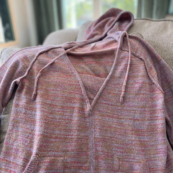 Daily Practice by Anthropologie - Hooded Ombré Pink Oversized Sweater - Small - Picture 6 of 11